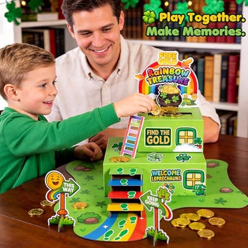LEKSON St. Patrick’s Day Leprechaun Trap Kit with Coin Drop Slot, Interactive Leprechaun Trap Box for Kids, How to Catch a Leprechaun Craft, Tabletop Holiday Decoration - Thumbnail 3
