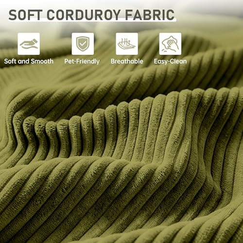 wanan Folding Sofa Bed, 3-in-1 Convertible Boneless Couch with Handle, Floor Lounger & Sleeper Chair for Adults, Comfy Folding Couch Single Sofa for Living Room Bedroom, Green - Thumbnail 5