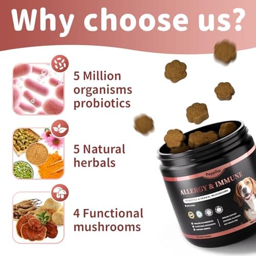 Dog Allergy Chews - Paw Licking, Seasonal Allergy & Itch Relief - Probiotics for Dogs Immune & Gut Health with Turkey Tail Mushroom, Pumpkin - Chicken Flavor - 90 Count - Thumbnail 3