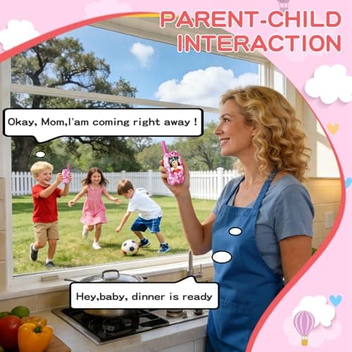 Video Walkie Talkies for Kids with Camera, 2 Pack Rechargeable Kids Walkie Talkies, Real-Time Video Intercom, LCD Screen, Voice Changer, Long Range Outdoor Toys for Boys Girls Ages 3-12 (Desert Pink) - Thumbnail 4