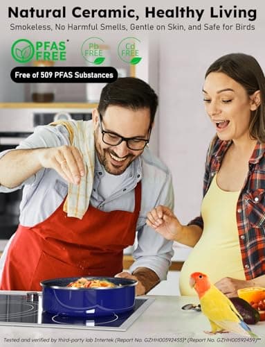 Pro DUXANO 12PC Nonstick Pots and Pans Set&Hybrid 3-Ply Stainless Steel Skillet, High Heat Sear&Fry, 2-Layer Ceramic Induction Cookware, 9H Scratch-Resistant&Anti-Warp,PFAS Free,All Cooktop/Dishwasher - Thumbnail 5