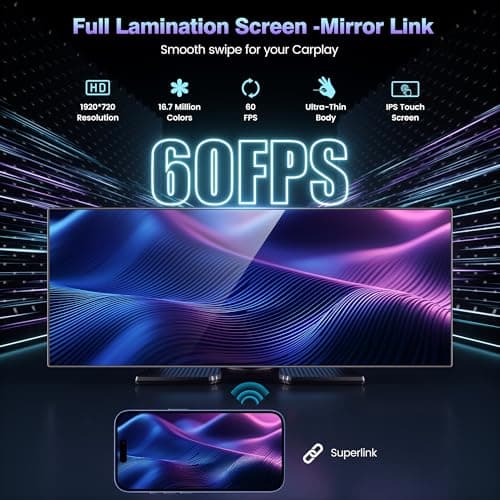 Gikktdr 11.5" Portable Carplay Screen for Car,Wireless Car Play Screen with Carplay,Android Auto,OTA Updates,60FPS,4K Dash Cam + 1080P Backup Cam (with a Camera Bracket),Voice Control,GPS Navigation - Thumbnail 2