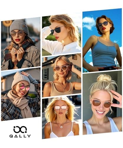 QALLY Sunglasses Womens Polarized Sunglasses-Women: Retro Round Sun Glasses with UV400 Protecion Trendy 3 Pack - Thumbnail 2