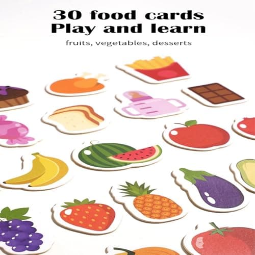 YECHISY Wooden Feeding Toy for Toddlers: Montessori Pretend Play Food Set for Kids Kitchen with 30 Various Foods, Bowl & Spoon, Preschool Learning Toys, Fine Motor Skills Gift for Kids Boys & Girls - Thumbnail 2