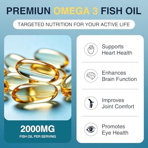 DRFOSTER Omega-3 Fish Oil 2000mg, High Content 1400mg Omega-3 with EPA & DHA, Easy-to-Swallow Softgels, Suppoets Heart, Brain, Immune Health, Non-GMO, 120 Softgels - Thumbnail 3