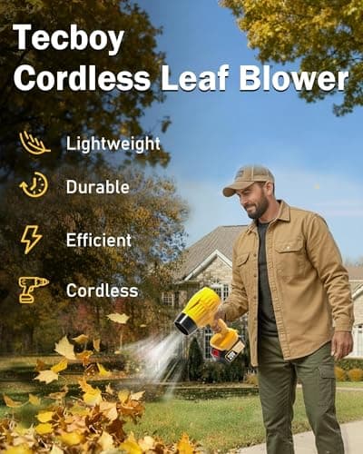 Hand Held Leaf Blower Cordless with Batterys and Charger 990,000 RPM Small Portable Mini Turbo Jet Blower for Makita 18V Battery Electric Powered Lawn Car Yard Snow Patio Dust Tool(2 Battery) - Thumbnail 4