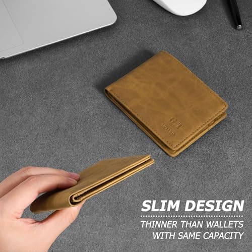 Gostwo Mens Wallet RFID Blocking Slim Minimalist Bifold Wallet with ID Window & Business Card Holder, Thin Front Pocket Design, Stylish Wallet for Men, Teen, Boyfriend, Husband - Thumbnail 5