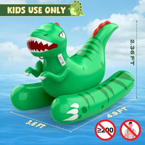 Inflatable Dinosaur Swimming Pool Float for Kids with Sprinkler for Yards, 2-in-1 Summer Water Toys 72" Large Pool Raft Outdoor Party Toys for Adults Kids - Thumbnail 2