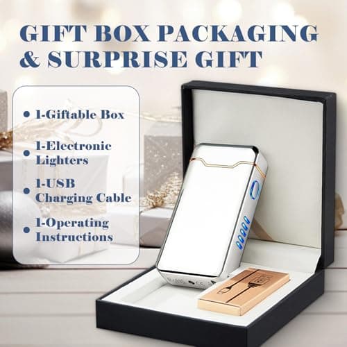 BABOBIU Rechargeable Electric Lighter,Windproof USB Arc Lighter with Safe Design,Vintage Style High-Power Encendedor for Candles,BBQs,and More,Durable & Portable Electric Lighters Rechargeable(Silver) - Thumbnail 6