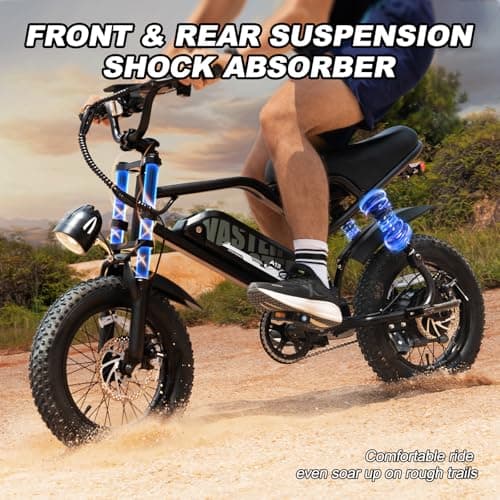 AVDLBIKE Electric Bike, 16'' Fat Tire Dirt E-Bike for Adults, 500W ebike with 36V/12.8Ah Removable Battery, Up to 20 MPH, 45 Mile Range, Electric Road/Mountain Bike - Thumbnail 6