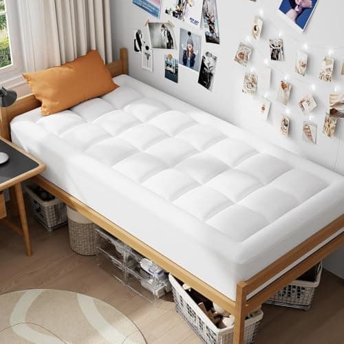 ELEMUSE Twin XL Dual Layer 3 Inch Memory Foam Mattress Topper for College Dorm Bed Room Essentials, 2 Inch Cooling Gel Foam and 1 Inch Soft Pillow Top Pad Extra Long Twin, Extra Support - Thumbnail 2