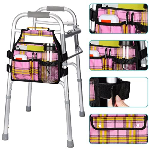 supregear Side Walker Bag, Walker Accessories Bag w/Cup Holder, Folding Walker Basket Waterproof Walker Organizer Caddy Pouch for Most Walker with Side Bar for Seniors, Elderly, Double Sided - Thumbnail 4