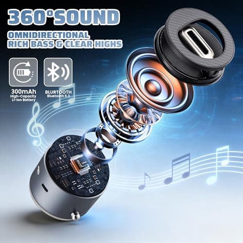 Car Phone Holder for Magsafe with Wireless Bluetooth Speaker, Cell Phone Stand HD Surround Sound Perfect for Home and Outdoors with Bluetooths Speakers for Desk Compatible with iPhone/Samsung - Thumbnail 4