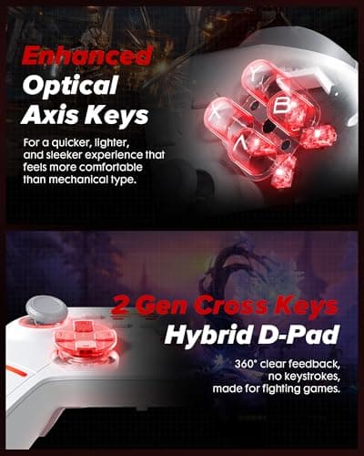 BEITONG KP40 Wireless Controller for PC, Switch/Switch 2, Android, TV, Steam Deck, Precision Adjustable TMR Joysticks, TMR Triggers, Optical Buttons Bluetooth & 2.4g Gamepad with 1000Hz Polling Rate - Thumbnail 5