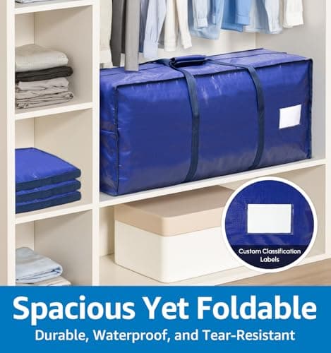 6 Pack Large Moving Bags Heavy Duty – Reusable Storage Bags with Zippers & Handles | Extra-Large Packing Bags for Moving Boxes, Clothes, Bedding, Holiday Décor & Home Storage - Thumbnail 5