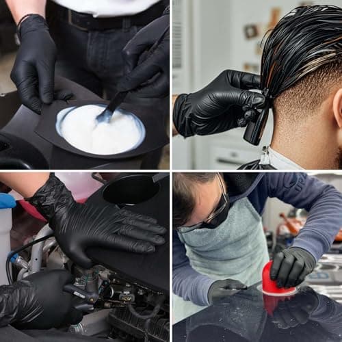 LikGuest Black Nitrile Disposable Gloves, Latex-Free, Powder-Free, 4 Mil, Chemical & Puncture Resistant, Food Safe, Industrial & Household Use,100-Count (Small) - Thumbnail 5
