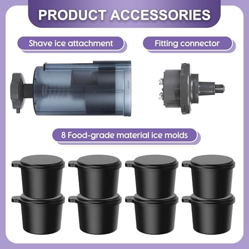 Jooke Shaved Ice Attachment for Kitchenaid Stand Mixer,Ice Crushers for Home Use,Homemade Shaved Ice Maker,Snow Cone Machine for Kitchenaid Ice Shaver with 8 Reusable Ice Cube Mold,Instruction Manual - Thumbnail 3