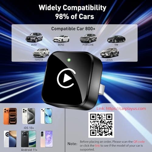 iGENJUN Wireless CarPlay Adapter 2026 Upgrade Mini Design, USB/USB-C Plug & Play Converts CarPlay to Wireless - Easy Use Fast Stable Connection Car Play for iPhone & Android - Thumbnail 3