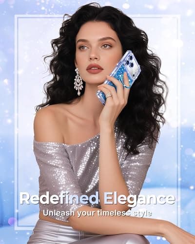 XYZ for iPhone 17 Pro Max Case, Glitter Bling Phone Cover with 2-Ring Heart Stand & Lanyard, Women Girls Luxury Rhinestone Shockproof Protective Case for iPhone 17 Pro Max, Blue - Thumbnail 6