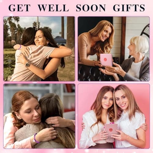 Encouragement Healing gifts,Natural Stone Amethyst Bracelet for Women ,Those Facing Illness or Anxiety to Get Well Soon, Inspirational Gifts on Thanksgiving Christmas Valentine's Day (Agate amethyst) - Thumbnail 5