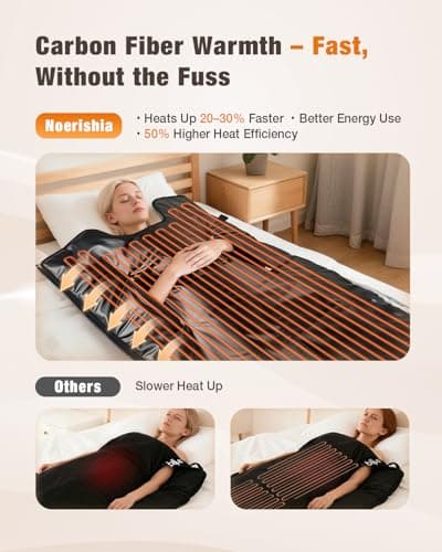 Infrared Sauna Blanket for Home, Gentle Deep Heat for Relaxation & Recovery, Portable Wellness Wrap for Full Body, Self Care Gifts for Women, Machine Washable PU Leather, 85–158°F & Timer, 6 x 2.6 FT - Thumbnail 6