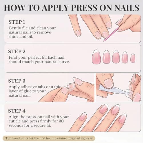 short round press on nails orange - floral acrylic fake nails salon quality reusable tips for women, perfect DIY manicure at home, 24 Nails in 12 Sizes - Thumbnail 6