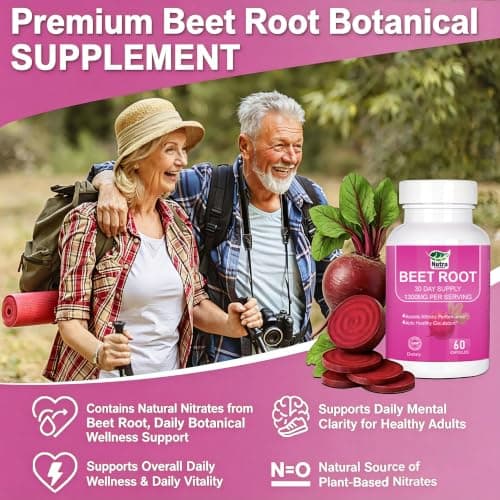 NutraNourish Beet Root Capsules Organic – 1300mg Beetroot Powder Supplement for Daily Wellness – 60 Vegan Nitrates to Support Energy - Thumbnail 3