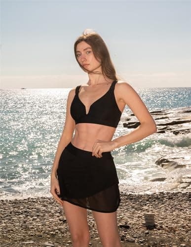 Hanna Nikole Tummy Control Swimsuits for Women Retro Skirted Bathing Suit High Waist Swimwear Maternity Black X Large - Thumbnail 2