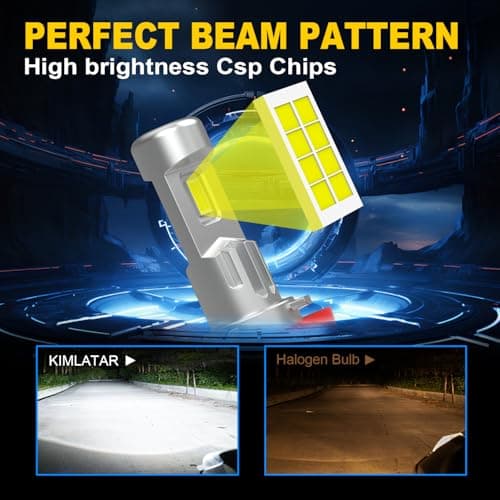 KIMLATAR Latest H11 Light Bulbs,Upgraded 900% Super Bright with Fan Cooling,60000LM Brightness, Real 1:1 Halogen Size,Plug and Play 10-Year Lifespan, H8/H9/H16/ Fog Light Bulbs, Pack of 2 - Thumbnail 5