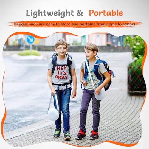 TONOSHARK Kids Wired Headphones with Microphone, Volume Limited to 85/94dB, Foldable 3.5mm Jack Headset for Girls, Pink Over-Ear Headphones for School, Study & Travel, Includes Carry Case（White） - Thumbnail 5