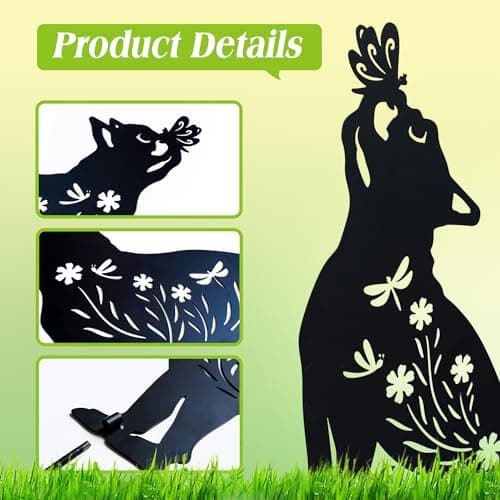 EZTZEN Dog Metal Garden Stakes Decorative, Gifts for Women/Men/Dog Lovers Gifts,Black French Bulldog Silhouette Statues Garden Decor for Outside,Outdoor Decor,Yard Art,Patio,Lawn Ornaments - Thumbnail 5