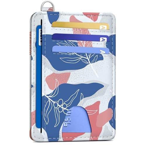 Mayski Slim Wallet, Credit Card Holder for Women, Minimalist Front Pocket RFID Blocking Card Cases, Small Wallet Women Men(Leaves1) - Image 1