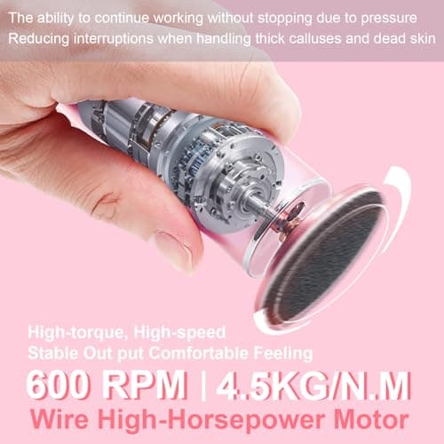 HayZBao FSA&HSA Electric Foot Callus Remover - Callus Remover for Feet,Professional Pedicure Tool for Dead Skin,Electric Foot File with 60 Pcs Sandpaper Discs - Pink - Thumbnail 4