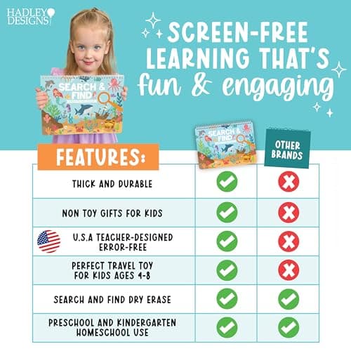 Hadley Designs Search and Find Books for Kids 3-5 - Seek and Find Book, Activity Books for Kids Ages 3-5, Preschool Learning Activities, Toddler Learning Toys for 4 Year Old Girls and Boys Gifts - Thumbnail 5