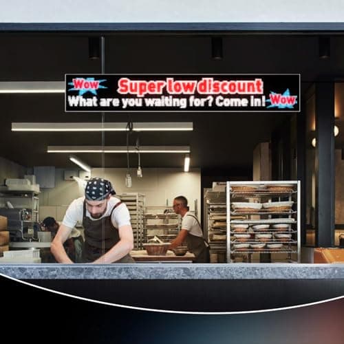 Large Programmable Indoor Window LED Sign, P5 Resolution LED Signs, Bluetooth App, for Business Bars Gaming Rooms Restaurants Festivals (49"x 8") - Thumbnail 2