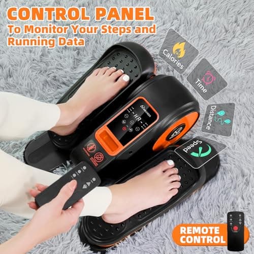 ANCHEER Under Desk Elliptical Machine, Foot Exerciser While Sitting , Ellipse Leg Exerciser for Seniors with 12 Adjustable Speeds, Exercise Equipment for Home,Orange - Thumbnail 6