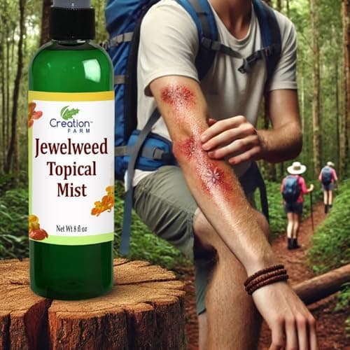 Creation Pharm Jewelweed Spray - Itchy Skin Relief Remedy for Poison Ivy Oak Large 8 OZ Size Use for Skin Allergy,Rash - All Natural Botanical Base of Plant Extracts - Thumbnail 3