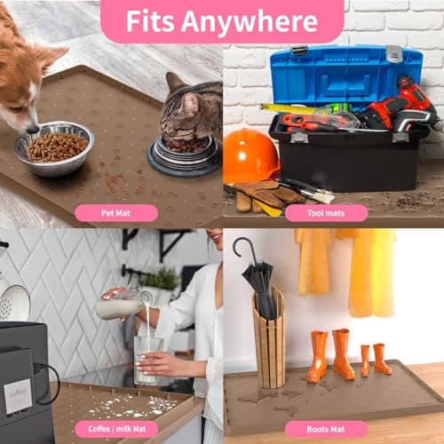 Sdpeia Under Sink Mat 22"×19" Waterproof Silicone Cabinet Liner & Sink Protector for Kitchen & Bathroom, Multi-Purpose Organizers Tray for Pets, Laundry, Cat Litter Mat - Thumbnail 6