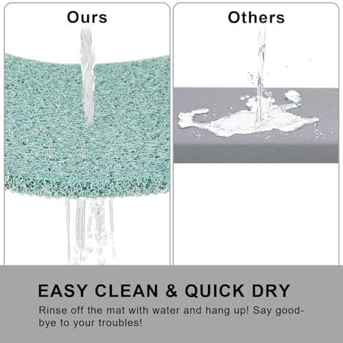 Nonslip Bathtub Mat, Anti Slip Bath Mat 0.6" Extra Thick, Quick Dry Bath Tub Anti Slip Shower Mat, Loofah Non-Slip Bath Mat for Tub Bathroom Pool Kitchen Entryway Home Hotel(Blue 16x24) - Thumbnail 4