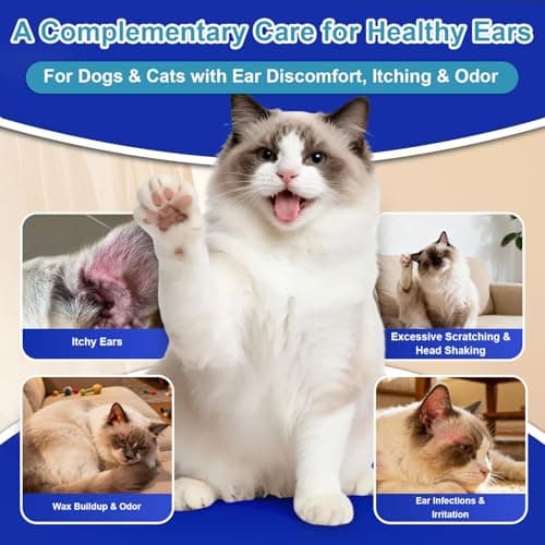Dog Ear Cleaner Solution– Soft Nozzle Ear Treatment for Dogs & Cats, Gently Remove Dog Ear Wax & Debris, Soothe Ear Itching & inflammation, Odor Pet Ear Wash with Aloe Vera & Persimmon – 4.06 fl oz - Thumbnail 4