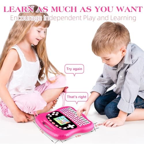 Interactive Early Learning Tablet - Educational Toys for Ages 2+ - Abc's, Words, Shapes, Numbers, Games, Music - Encourages Independent Play - Electronic Toys Gifts (Pink) - Thumbnail 2