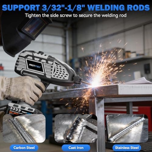 PROTMEX Portable Display Handheld Welder - 110V Portable Welder Machine IGBT Inverter with 5 Adjustable Currents, ARC Welder Gun Fits 3/32"-1/8" Welding Rods for Repair, DIY, Home Projects - Thumbnail 3