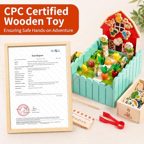INIFEIDALA Montessori Farm Learning Game with Challenge Cards for Toddlers 3-5 – Wooden Activity Board for Fine Motor,Sorting & Letter Matching,Screen-Free Educational Toy - Thumbnail 6