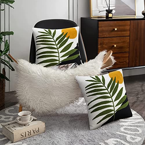 Pyonic Boho Abstract Throw Pillows,18x18 Bohemian Mid-Century Decorative Throw Pillow Covers,Modern Aesthetic Square Cushion Cover for Sofa Bedroom Living Room（Only 1Pcs Pillow Covers） - Thumbnail 3