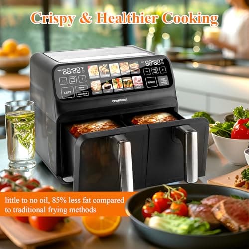 ChefRobot Dual Air Fryer 8 Quart TFT Touch Screen Non Toxic for Family Size/Kitchen/RV - Thumbnail 3
