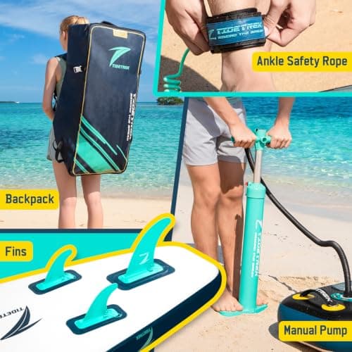 TIDETREK 11'6" Inflatable Stand Up Paddle Boards, Premium SUP Accessories, Non-Slip Comfort Deck for Youth & Adults (Midnight Tide) - Thumbnail 5