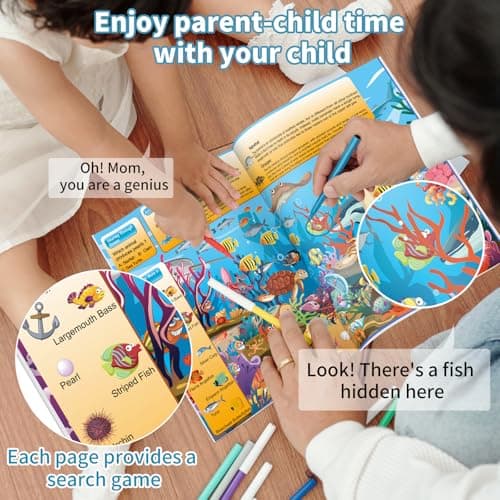 Elfew 4 Pack Puzzle Book for Kids Ages 4-8 8-12,Search and Find Brain Games Activity Book for Kids,Kids Games for Car Game Road Trip Airplane Activities - Thumbnail 4