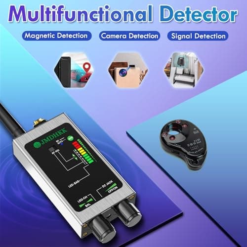 JMDHKK M8000 Hidden Camera Detector, Camera Finder,Bug Detector, Magnetic Tracker Detector, Portable Privacy Protection Device for Travel, Hotels, Vehicles, Offices, and Fitting Rooms (Silver) - Thumbnail 2