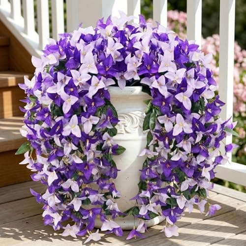 capirosa Artificial Flowers for Outdoors Fake Purple Bougainvillea Hanging Flower Decoration, 2Pcs Realistic Faux Silk Plants Long Trailing Vines, Spring Decor for Porch Patio Balcony Planter Yard - Image 1