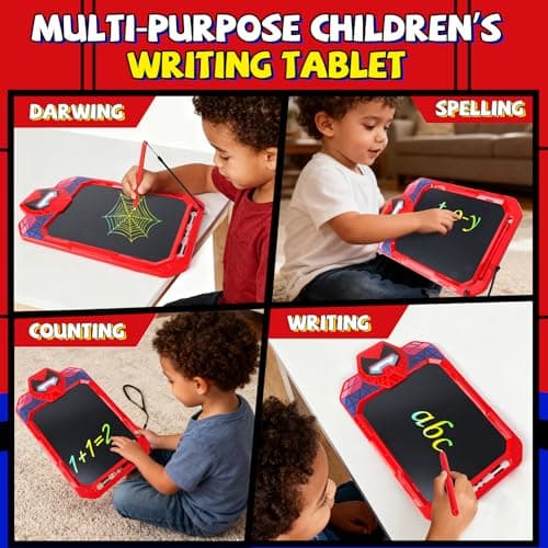 LCD Writing Tablet for Kids 10 Inch Iron Hero Drawing Board for Boys 3 4 5 6 7 Erasable Drawing Pad with Lanyard High Definition Color Doodle Board Travel Toy Birthday Gift for Toddler - Thumbnail 5